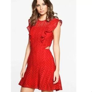 Bardot Kira Cutout Ruffled Fit & Flare Dress